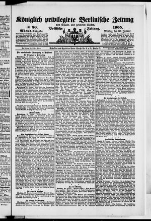 Königlich privilegirte Berlinische Zeitung von Staats- und gelehrten Sachen vom 30.01.1905
