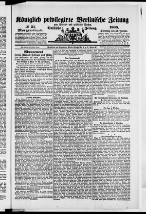 Königlich privilegirte Berlinische Zeitung von Staats- und gelehrten Sachen vom 31.01.1905