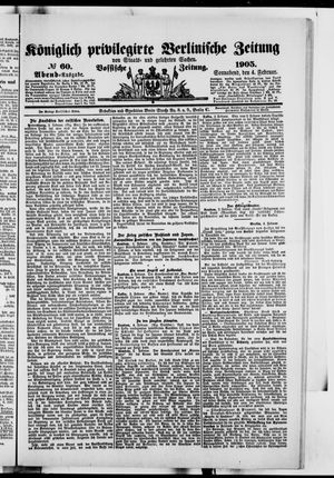 Königlich privilegirte Berlinische Zeitung von Staats- und gelehrten Sachen vom 04.02.1905