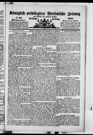 Königlich privilegirte Berlinische Zeitung von Staats- und gelehrten Sachen vom 06.02.1905
