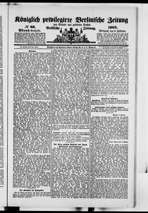 Königlich privilegirte Berlinische Zeitung von Staats- und gelehrten Sachen vom 08.02.1905