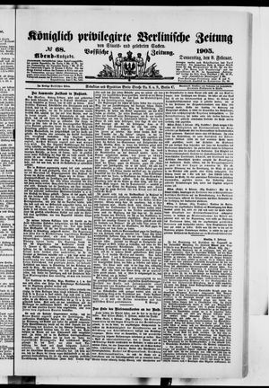 Königlich privilegirte Berlinische Zeitung von Staats- und gelehrten Sachen vom 09.02.1905