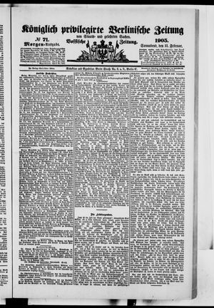 Königlich privilegirte Berlinische Zeitung von Staats- und gelehrten Sachen vom 11.02.1905
