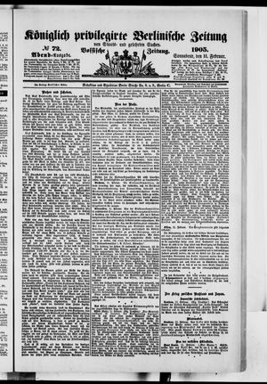 Königlich privilegirte Berlinische Zeitung von Staats- und gelehrten Sachen vom 11.02.1905