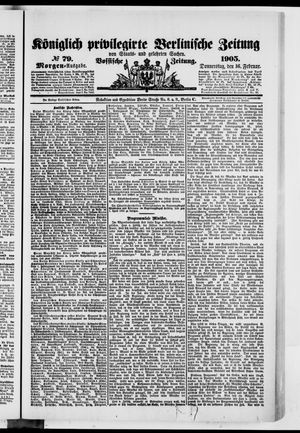 Königlich privilegirte Berlinische Zeitung von Staats- und gelehrten Sachen vom 16.02.1905