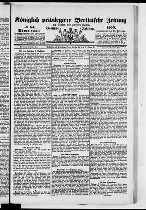 Königlich privilegirte Berlinische Zeitung von Staats- und gelehrten Sachen vom 18.02.1905