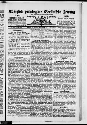 Königlich privilegirte Berlinische Zeitung von Staats- und gelehrten Sachen vom 19.02.1905