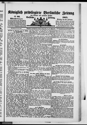 Königlich privilegirte Berlinische Zeitung von Staats- und gelehrten Sachen vom 20.02.1905