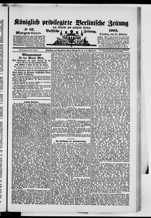 Königlich privilegirte Berlinische Zeitung von Staats- und gelehrten Sachen on Feb 21, 1905