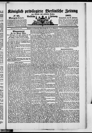 Königlich privilegirte Berlinische Zeitung von Staats- und gelehrten Sachen vom 25.02.1905