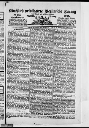Königlich privilegirte Berlinische Zeitung von Staats- und gelehrten Sachen vom 28.02.1905
