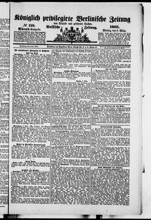 Königlich privilegirte Berlinische Zeitung von Staats- und gelehrten Sachen vom 06.03.1905