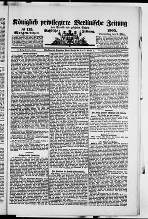 Königlich privilegirte Berlinische Zeitung von Staats- und gelehrten Sachen vom 09.03.1905