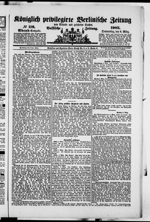 Königlich privilegirte Berlinische Zeitung von Staats- und gelehrten Sachen vom 09.03.1905