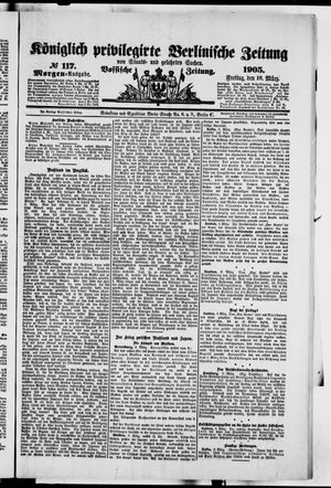 Königlich privilegirte Berlinische Zeitung von Staats- und gelehrten Sachen vom 10.03.1905