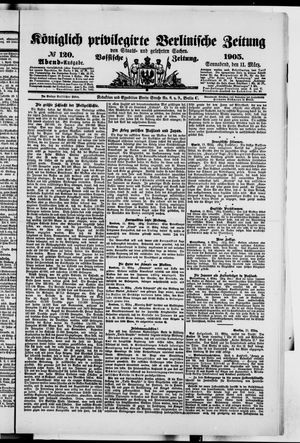Königlich privilegirte Berlinische Zeitung von Staats- und gelehrten Sachen vom 11.03.1905