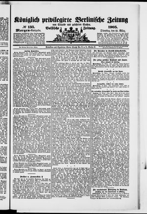 Königlich privilegirte Berlinische Zeitung von Staats- und gelehrten Sachen vom 21.03.1905