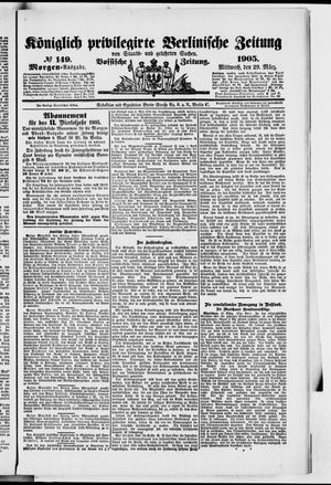 Königlich privilegirte Berlinische Zeitung von Staats- und gelehrten Sachen vom 29.03.1905