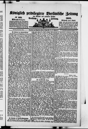 Königlich privilegirte Berlinische Zeitung von Staats- und gelehrten Sachen vom 05.04.1905