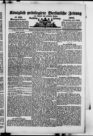 Königlich privilegirte Berlinische Zeitung von Staats- und gelehrten Sachen on Apr 6, 1905