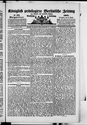 Königlich privilegirte Berlinische Zeitung von Staats- und gelehrten Sachen vom 11.04.1905