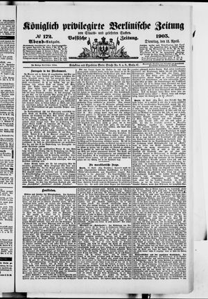 Königlich privilegirte Berlinische Zeitung von Staats- und gelehrten Sachen on Apr 11, 1905