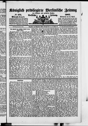 Königlich privilegirte Berlinische Zeitung von Staats- und gelehrten Sachen on Apr 12, 1905