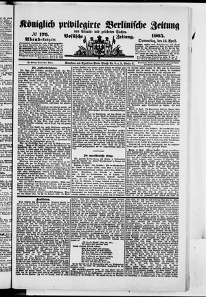 Königlich privilegirte Berlinische Zeitung von Staats- und gelehrten Sachen vom 13.04.1905