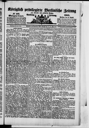 Königlich privilegirte Berlinische Zeitung von Staats- und gelehrten Sachen vom 14.04.1905