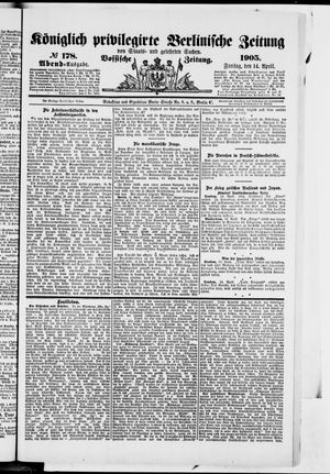 Königlich privilegirte Berlinische Zeitung von Staats- und gelehrten Sachen vom 14.04.1905