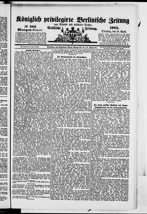 Königlich privilegirte Berlinische Zeitung von Staats- und gelehrten Sachen vom 18.04.1905
