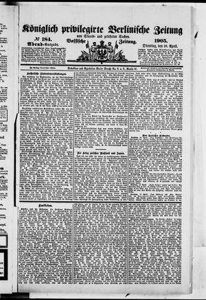 Königlich privilegirte Berlinische Zeitung von Staats- und gelehrten Sachen vom 18.04.1905