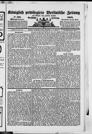Königlich privilegirte Berlinische Zeitung von Staats- und gelehrten Sachen on Apr 21, 1905