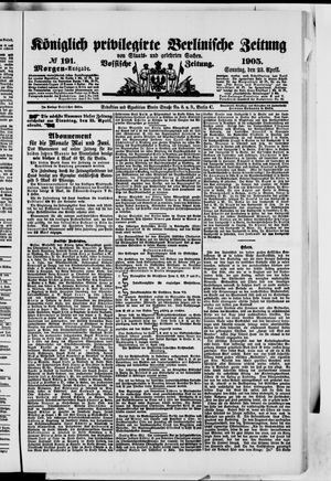 Königlich privilegirte Berlinische Zeitung von Staats- und gelehrten Sachen vom 22.04.1905