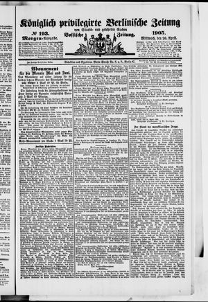 Königlich privilegirte Berlinische Zeitung von Staats- und gelehrten Sachen vom 26.04.1905