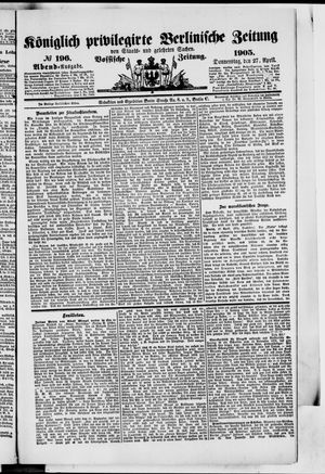 Königlich privilegirte Berlinische Zeitung von Staats- und gelehrten Sachen vom 27.04.1905