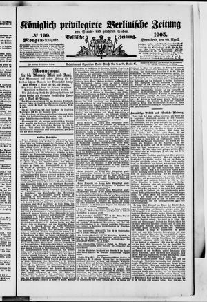 Königlich privilegirte Berlinische Zeitung von Staats- und gelehrten Sachen vom 29.04.1905