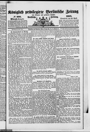 Königlich privilegirte Berlinische Zeitung von Staats- und gelehrten Sachen vom 29.04.1905