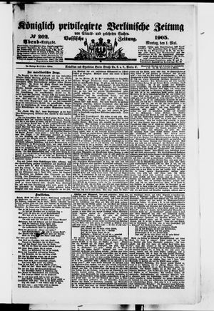 Königlich privilegirte Berlinische Zeitung von Staats- und gelehrten Sachen vom 01.05.1905