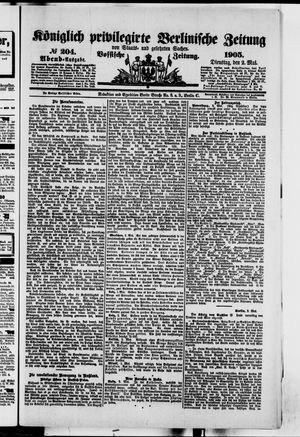 Königlich privilegirte Berlinische Zeitung von Staats- und gelehrten Sachen vom 02.05.1905