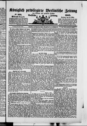 Königlich privilegirte Berlinische Zeitung von Staats- und gelehrten Sachen vom 12.05.1905