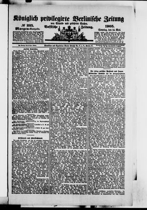 Königlich privilegirte Berlinische Zeitung von Staats- und gelehrten Sachen vom 14.05.1905