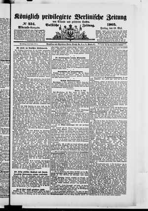 Königlich privilegirte Berlinische Zeitung von Staats- und gelehrten Sachen vom 19.05.1905
