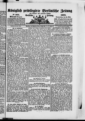 Königlich privilegirte Berlinische Zeitung von Staats- und gelehrten Sachen vom 25.05.1905
