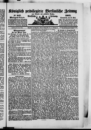 Königlich privilegirte Berlinische Zeitung von Staats- und gelehrten Sachen vom 27.05.1905