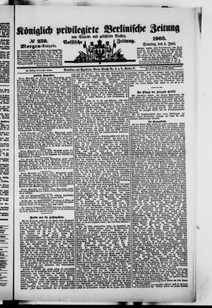 Königlich privilegirte Berlinische Zeitung von Staats- und gelehrten Sachen on Jun 4, 1905