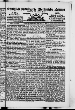 Königlich privilegirte Berlinische Zeitung von Staats- und gelehrten Sachen vom 07.06.1905