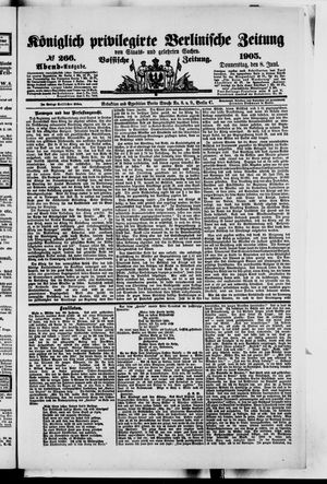 Königlich privilegirte Berlinische Zeitung von Staats- und gelehrten Sachen vom 08.06.1905