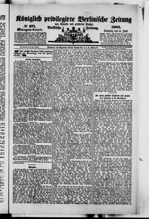 Königlich privilegirte Berlinische Zeitung von Staats- und gelehrten Sachen vom 11.06.1905