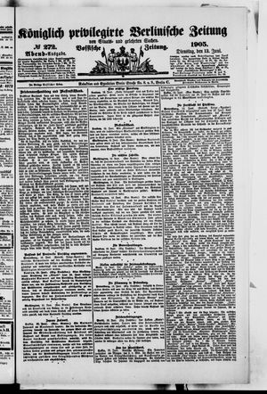 Königlich privilegirte Berlinische Zeitung von Staats- und gelehrten Sachen vom 13.06.1905